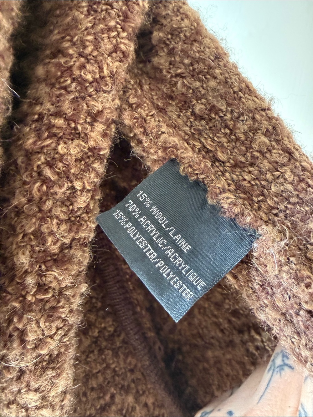 Penny Lane Long Brown Shaggy Duster Cardigan Boho Festival Coat Sweater - Picture 10 of 13